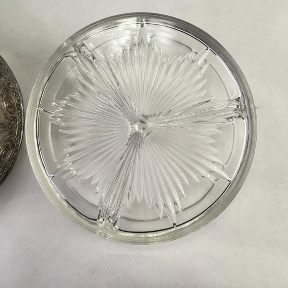 Vintage PNCW Silverplate Covered Divided Glass Relish Tray - Picture 9 of 14